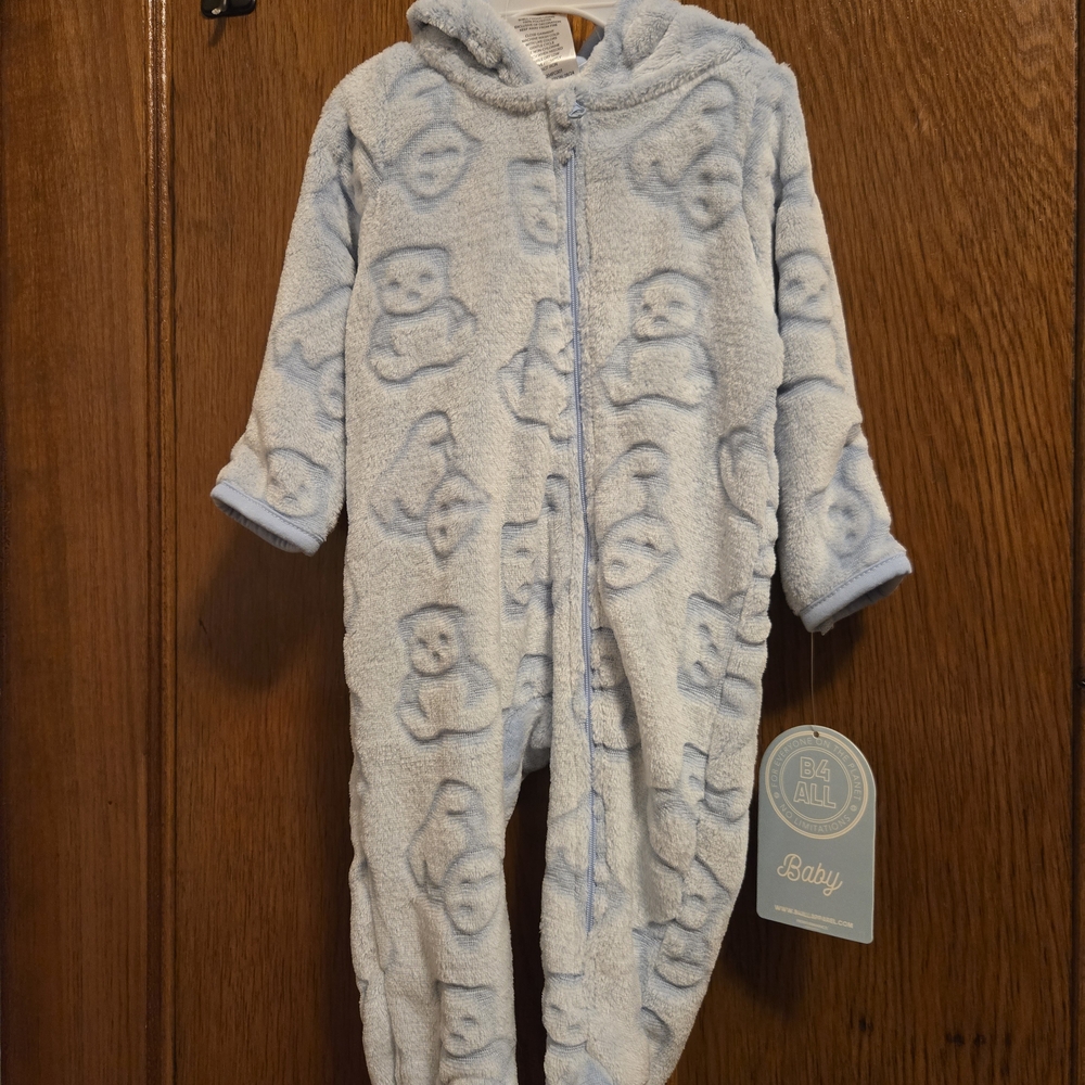 Blue Teddy Bear Baby Onesie